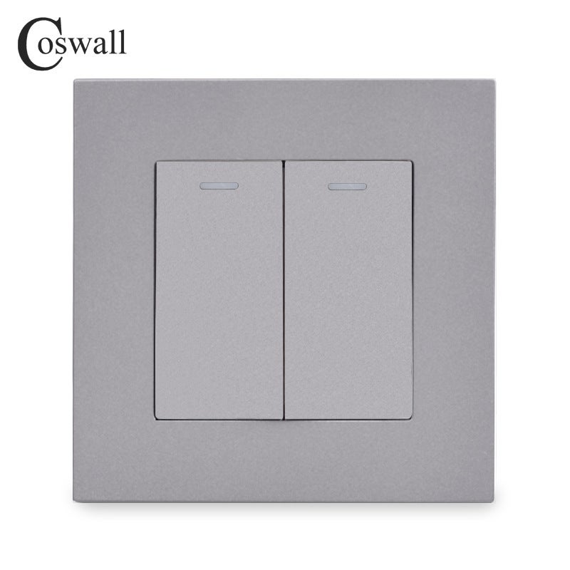 Type 86 Pc Panel White Rocker Switch Two Open Single Control 16A Hidden Wall Switch Double Open Black And White Gray Gold - Image 4